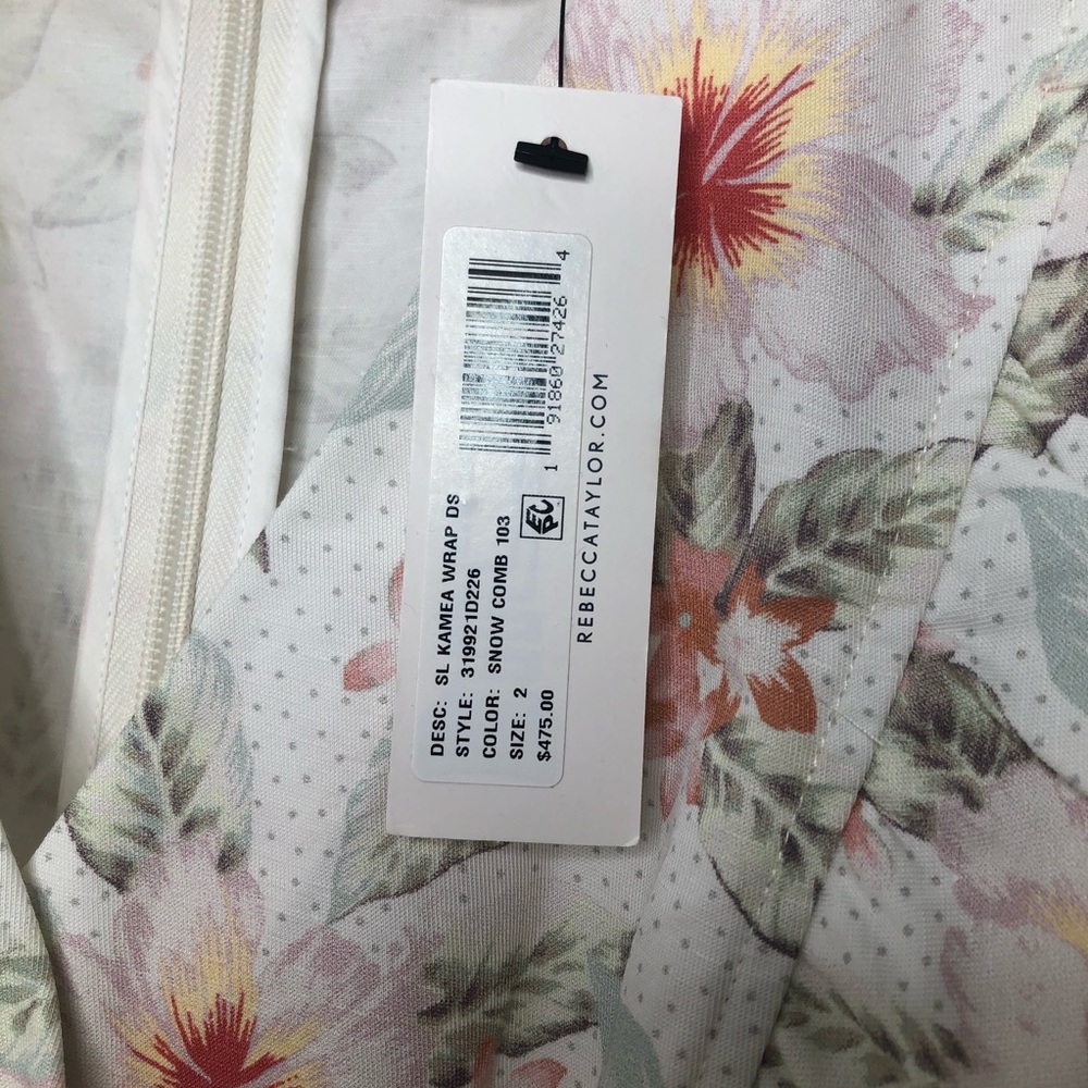 NWT REBECCA TAYLOR KAMEA FLEUR LINEN WRAP DRESS - Picture 7 of 8